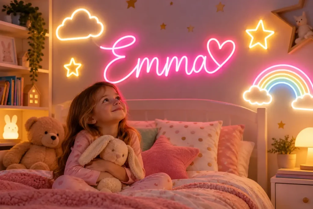 chambre enchantée d’emma aux néons