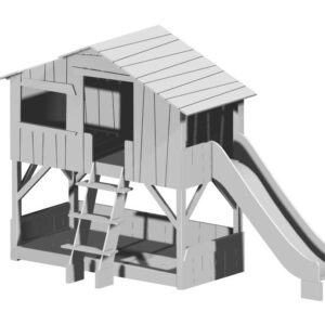 Toboggan simple pour lit superposé - Bois brut