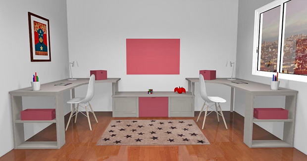 3A- 3D bureaux dangle sur mesure